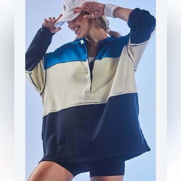 Free People Movement Tops - Free People Movement‎ NWT size Small Freda Polo tunic sweatshirt